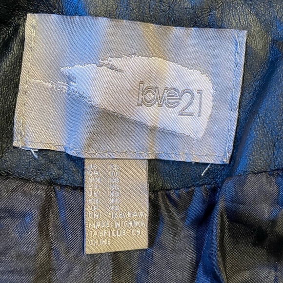 Love 21 Blazer Jacket Black Green Geometric Open Lined Collarless Work Size XS - Picture 5 of 11